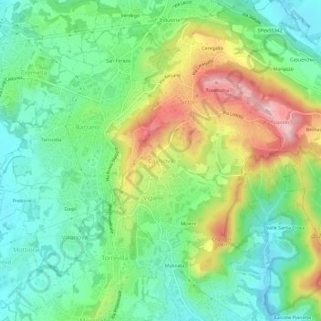 Topografische kaart Ca' Nova, hoogte, reliëf