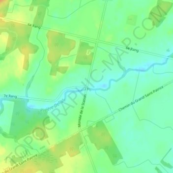 Topografische kaart Peveril, hoogte, reliëf