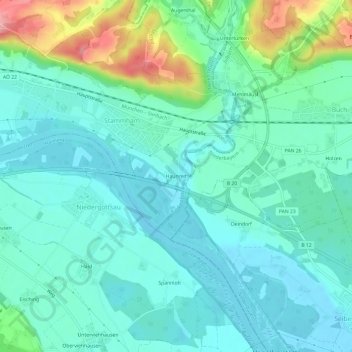Topografische kaart Haunreit, hoogte, reliëf