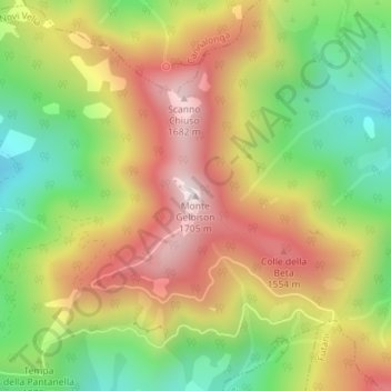 Topografische kaart Novi Velia, hoogte, reliëf