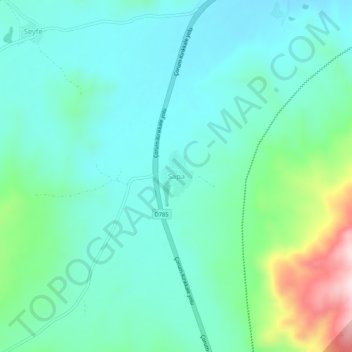 Topografische kaart Sapa, hoogte, reliëf