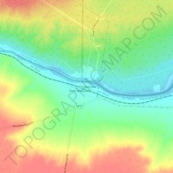 Topografische kaart Pichi Mahuida, hoogte, reliëf