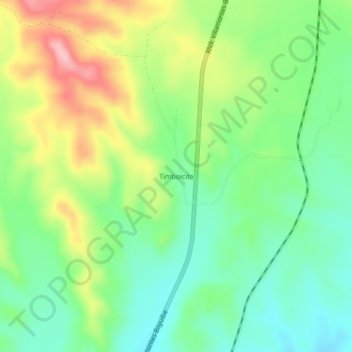 Topografische kaart Timboicito, hoogte, reliëf