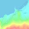 Topografische kaart Bekbaai, hoogte, reliëf