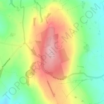 Topografische kaart Gun, hoogte, reliëf
