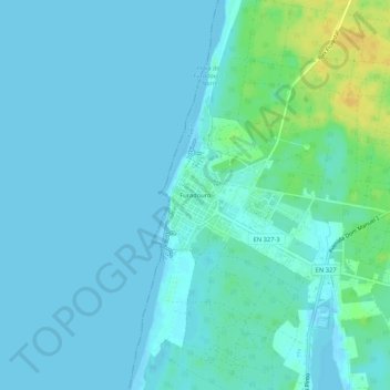 Topografische kaart Furadouro, hoogte, reliëf