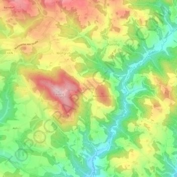Topografische kaart Fürling, hoogte, reliëf