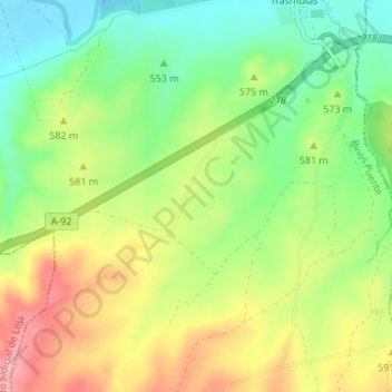 Topografische kaart La Molinera, hoogte, reliëf