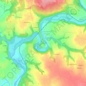 Topografische kaart La Couarde, hoogte, reliëf