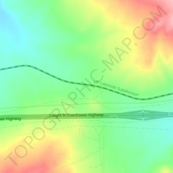 Topografische kaart Moor, hoogte, reliëf
