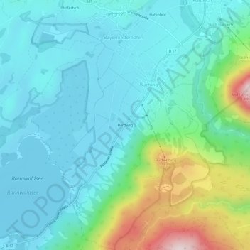 Topografische kaart Herdweg, hoogte, reliëf