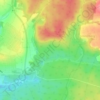 Topografische kaart Sturz, hoogte, reliëf