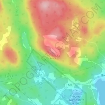 Topografische kaart Chickahominy Mountain, hoogte, reliëf