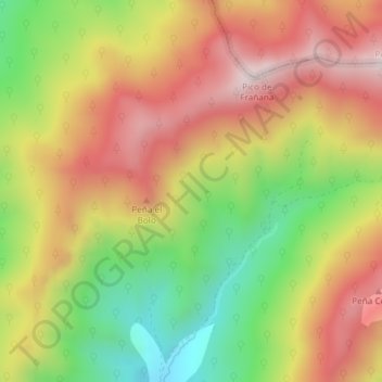 Topografische kaart La Roble, hoogte, reliëf