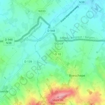 Topografische kaart Steen Acker, hoogte, reliëf