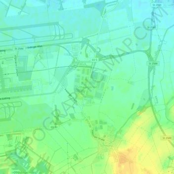 Topografische kaart Schwaigerloh, hoogte, reliëf