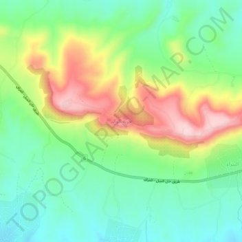Topografische kaart Khirbat al Walid, hoogte, reliëf