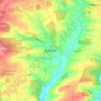 Topografische kaart Büchold, hoogte, reliëf