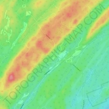 Topografische kaart Kaladar, hoogte, reliëf