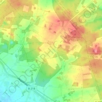 Topografische kaart Osterroden, hoogte, reliëf