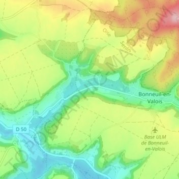 Topografische kaart Sailez, hoogte, reliëf