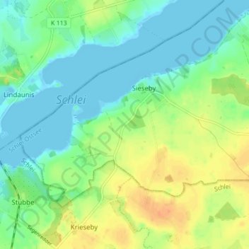 Topografische kaart Guckelsby, hoogte, reliëf
