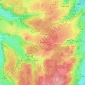 Topografische kaart Brandeln, hoogte, reliëf