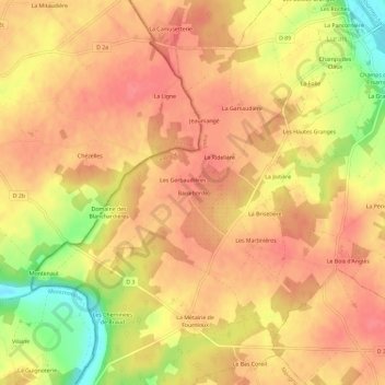 Topografische kaart Baiseborde, hoogte, reliëf