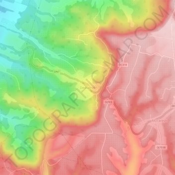 Topografische kaart Dedulești, hoogte, reliëf