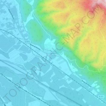 Topografische kaart L'Aumône, hoogte, reliëf