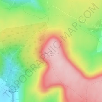 Topografische kaart Black Hambleton, hoogte, reliëf