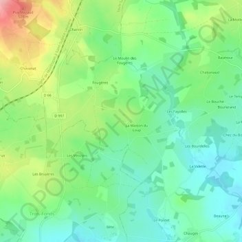 Topografische kaart La Besse, hoogte, reliëf