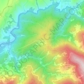 Topografische kaart Furtado, hoogte, reliëf