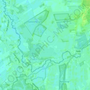 Topografische kaart Wildenberg, hoogte, reliëf