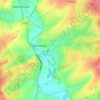 Topografische kaart Ablington, hoogte, reliëf