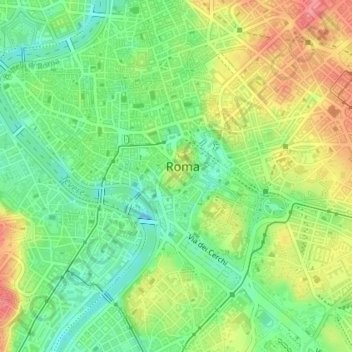 Topografische kaart Capitolijn, hoogte, reliëf