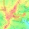 Topografische kaart La borne des quatre seigneuries, hoogte, reliëf