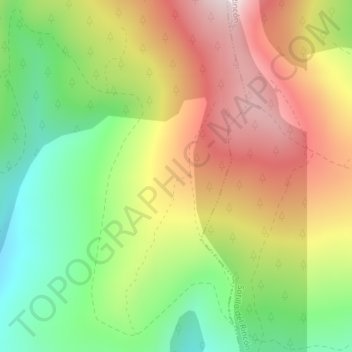 Topografische kaart Coracho, hoogte, reliëf