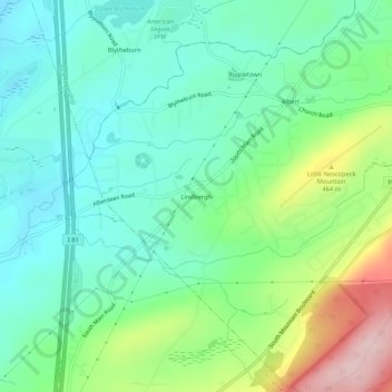 Topografische kaart Lindbergh, hoogte, reliëf
