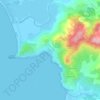Topografische kaart Tiuccia, hoogte, reliëf