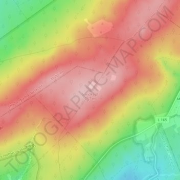 Topografische kaart Sandkopf, hoogte, reliëf
