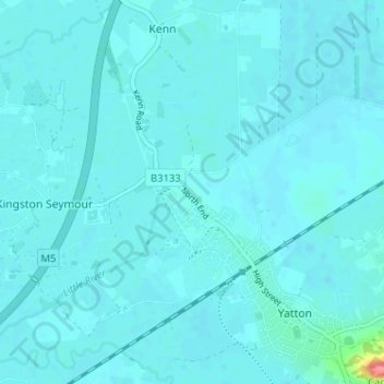 Topografische kaart North End, hoogte, reliëf