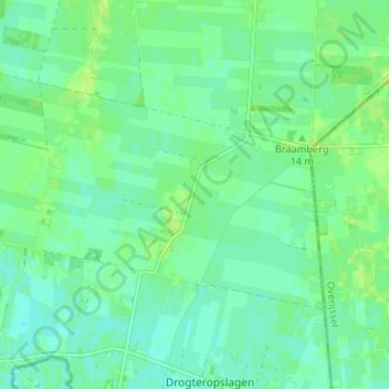 Topografische kaart Linderveld, hoogte, reliëf