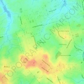 Topografische kaart Nijmegen, hoogte, reliëf