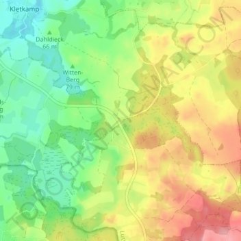 Topografische kaart Grimmelsberg, hoogte, reliëf