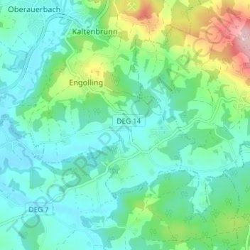 Topografische kaart Schweinbach, hoogte, reliëf