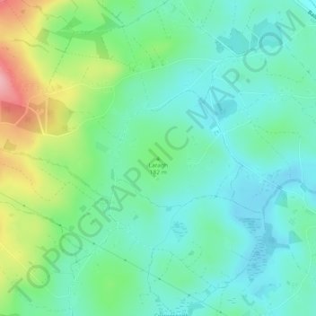 Topografische kaart Laragh, hoogte, reliëf