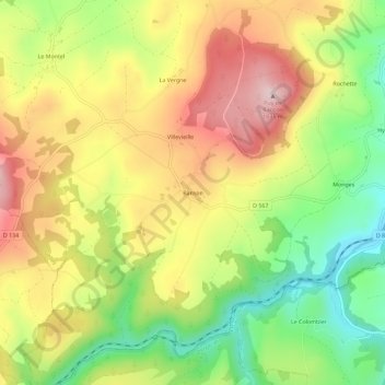 Topografische kaart Banson, hoogte, reliëf