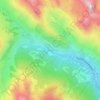 Topografische kaart Argentera, hoogte, reliëf