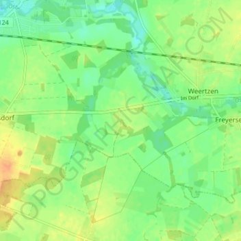 Topografische kaart Ahof, hoogte, reliëf